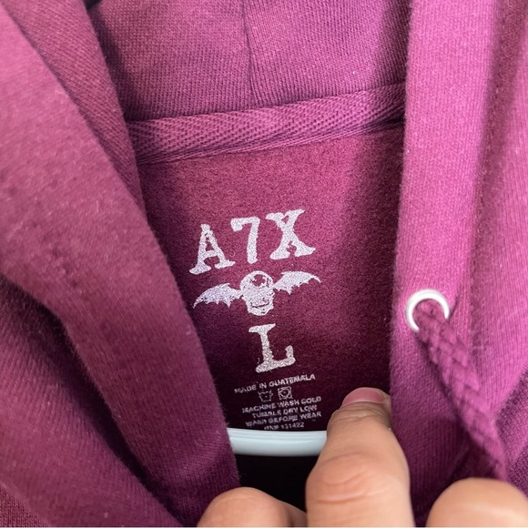 A7X City of Evil Maroon Heavyweight Hooded Pullover (COE 20th Anniversary) Sz L - Picture 2 of 5